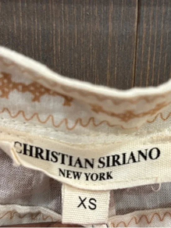 Christian Siriano Cream and Tan Printed Two-Piece Set - Picture 3 of 8